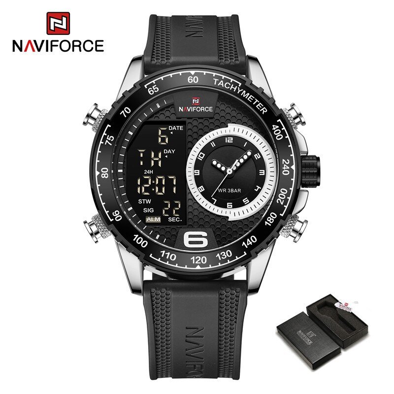 SWB-BOX_2023 Unique Men's LCD Display Watch Luxury Luminous Silicone Strap Waterproof Wristwatches