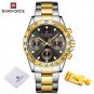 SGB_Sports Quartz Watches Luxury Gold Stainless Steel Watch Male Waterproof Wrist Watch For  Men