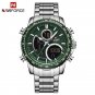 SGN_NAVIFROCE Stainless Steel Men Wristwatches Luminous Dial Sport Man Watch Automatic Date Waterpro