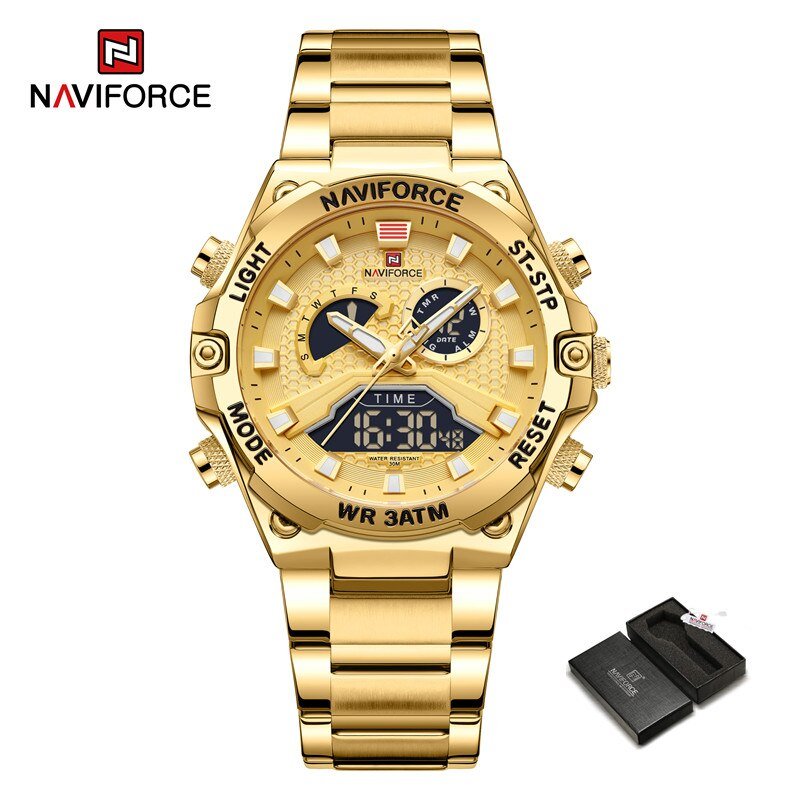 GGG-BOX_Luxury Watch For Men Dual Display Digital Casual Sport Chronograph Clock Quartz Wristwatch M