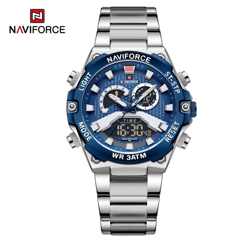 SBEBE_Luxury Watch For Men Dual Display Digital Casual Sport Chronograph Clock Quartz Wristwatch Mal