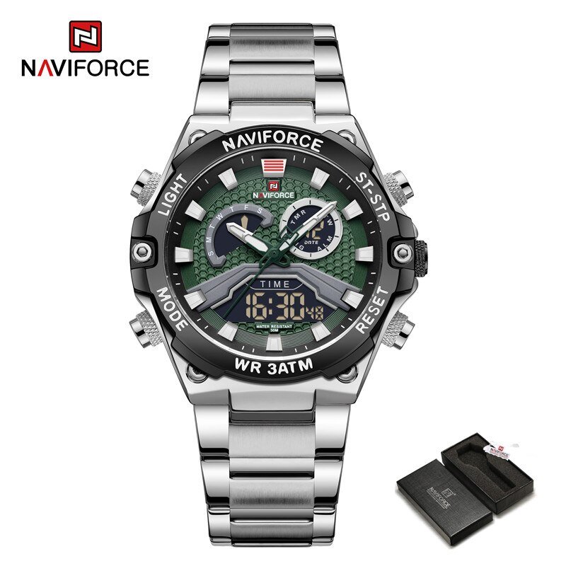 SBGN-BOX_Luxury Watch For Men Dual Display Digital Casual Sport Chronograph Clock Quartz Wristwatch 