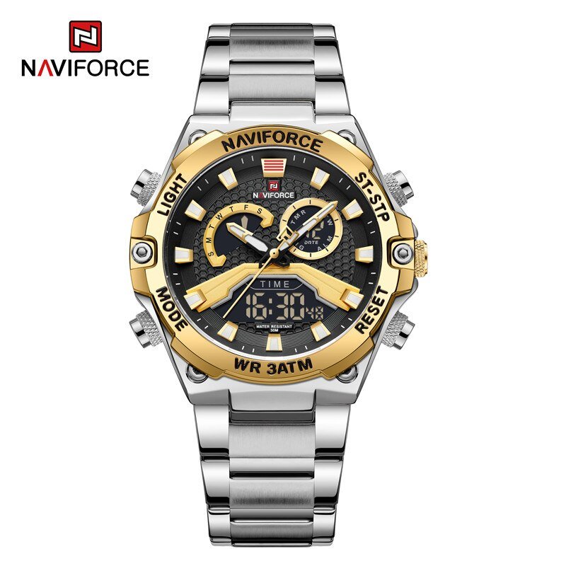 SGB_Luxury Watch For Men Dual Display Digital Casual Sport Chronograph Clock Quartz Wristwatch Male 