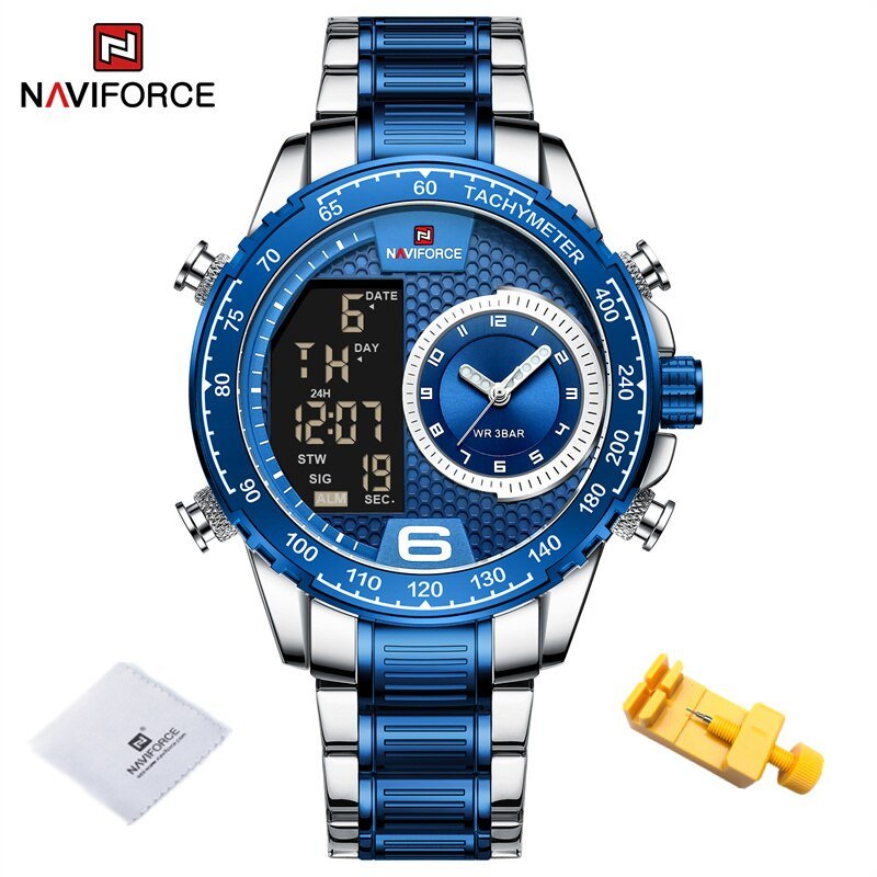 SBE_2022 Unique Men's LCD Display Wristwatches Luxury Luminous Waterproof Steel Japanese Movement Wa