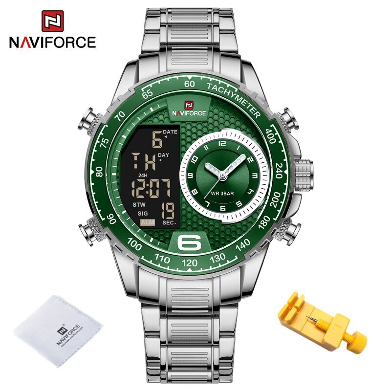 SGN_2022 Unique Men's LCD Display Wristwatches Luxury Luminous Waterproof Steel Japanese Movement Wa