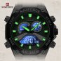 BOO_Men Watches Casual Dual Display Sport Leather Band Quartz Waterproof Wristwatch  s  Male