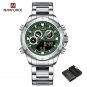 SGN-BOX_Watches Men Sport Quartz WristWatch Stainless Steel Chronograph Male Waterproof Clock