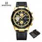 GBB-BOX_Quartz Watches for Men Leather Sports Chronograph Wrist Watch Waterproof Luminous Watches