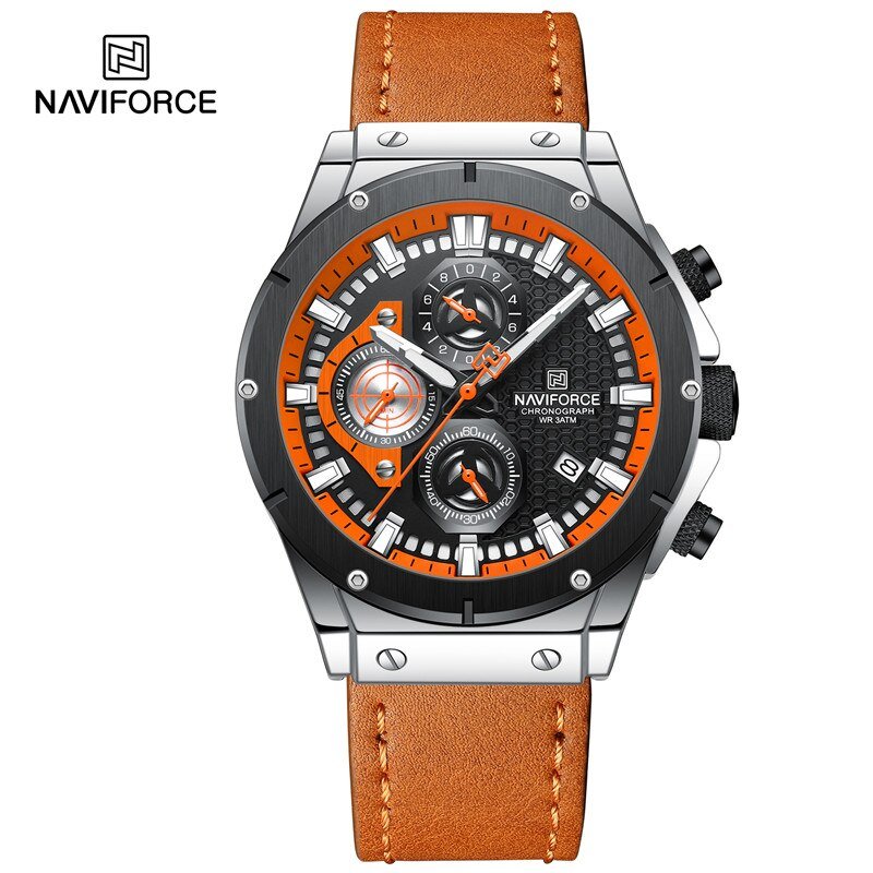 SBO_Watch for Men Waterproof Leather Strap Luxury Quartz Male Wristwatches Luminous    2023 Trend