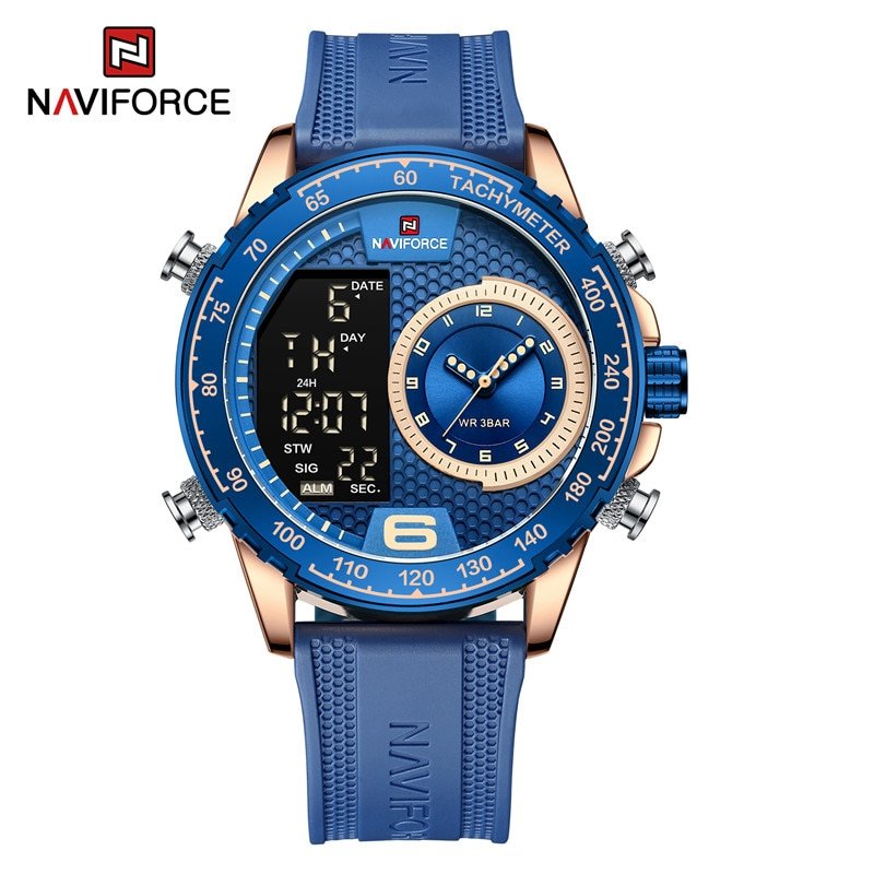 RGBEBE_Men's Watches Luxury Quartz Chronograph Waterproof Wristwatches 24 Hour LCD Display Luminous 