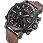 Black Yellow_Men Sports Watches Men's Quartz Digital Leather Waterproof Military Wrist Watch