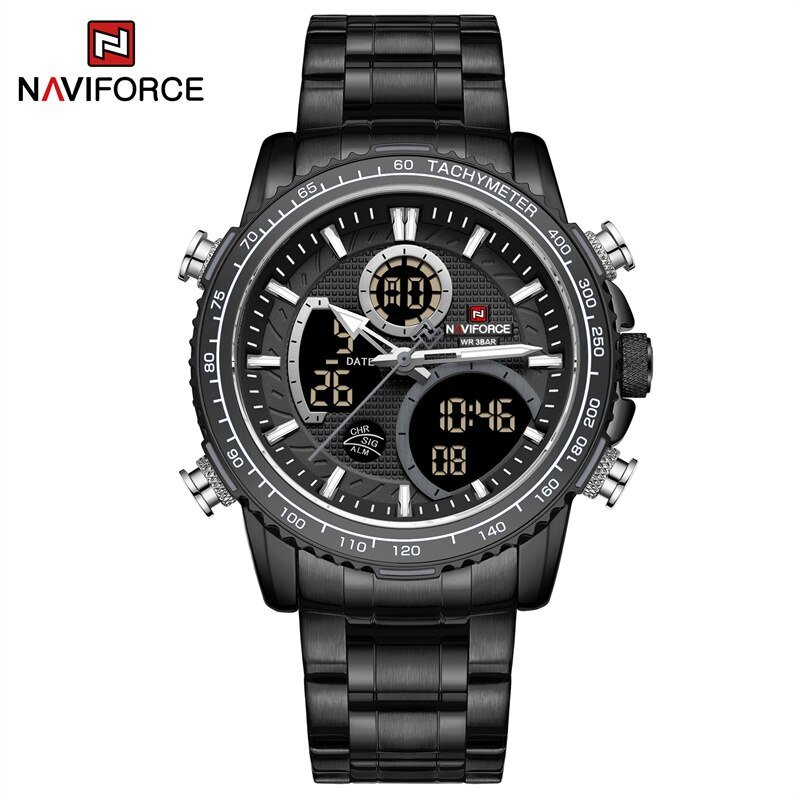 BB_Brand Watch Men Stainless Steel Band Waterproof Quartz Wristwatch Big Sports Chronograph Clock Wa