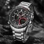BB BOX_Brand Watch Men Stainless Steel Band Waterproof Quartz Wristwatch Big Sports Chronograph Cloc