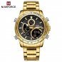 GB_Brand Watch Men Stainless Steel Band Waterproof Quartz Wristwatch Big Sports Chronograph Clock Wa