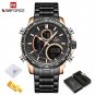 RGB BOX_Brand Watch Men Stainless Steel Band Waterproof Quartz Wristwatch Big Sports Chronograph Clo