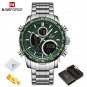 SGN BOX_Brand Watch Men Stainless Steel Band Waterproof Quartz Wristwatch Big Sports Chronograph Clo