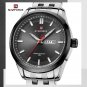 SW_Men's Watch Waterproof Stainless Steel Male Luxury Quartz Wristwatch Date Week Luminous Clock