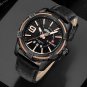 Black Bule_2018     Men Quartz Watches Men's Casual Leather Sports Wrist Watch Male Clock
