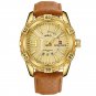 Gold_2018     Men Quartz Watches Men's Casual Leather Sports Wrist Watch Male Clock