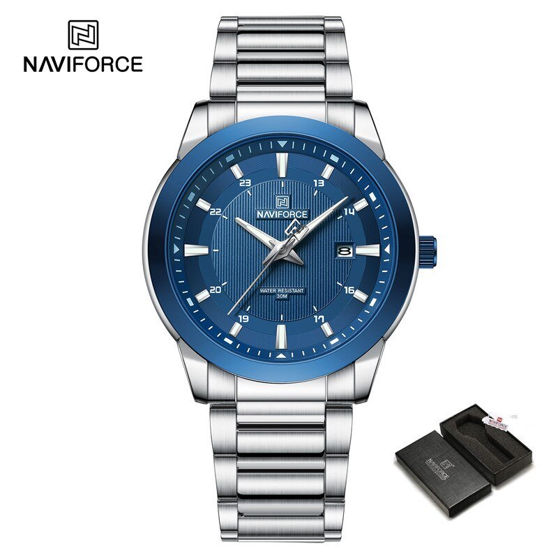SBEBE-BOX_2023   Men Luxury Watch Business Waterproof Male Stainless Steel Quartz Wristwatch Date Lu