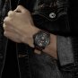 Black Red_Mens Watches Top Men Leather Watches Man Analog Quartz Clock Waterproof Sports Army Mil