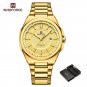 GG-BOX_Brand Men's Watch Sports Casual Stainless Steel Quartz Wristwatches Date Clock with Luminous 