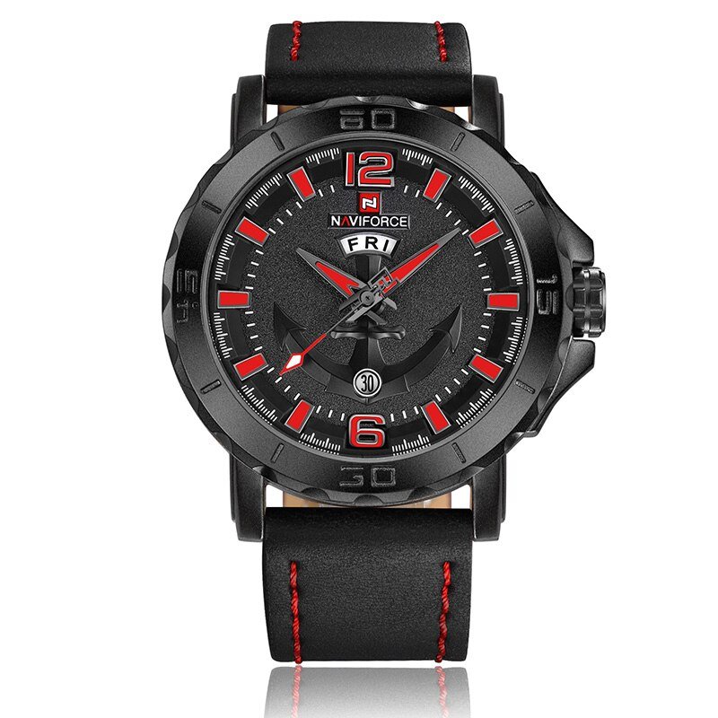 BRB_2022  Top    Leather Strap Sports Watches Men Quartz Clock Sports Military Wrist Watch