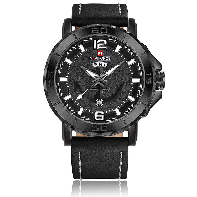 BWB_2022  Top    Leather Strap Sports Watches Men Quartz Clock Sports Military Wrist Watch