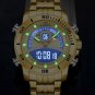 Gold Gold_Men Watch Top   Mens Sports Quartz Watches Chronograph Male Clock Stainless Steel
