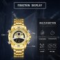 Gold Gold_Men Watch Top   Mens Sports Quartz Watches Chronograph Male Clock Stainless Steel