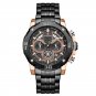 Steel Gold Black_Men Watches  Luxury Luminous Quartz Mens Watch Stainless Steel Sport Chronograph Cl