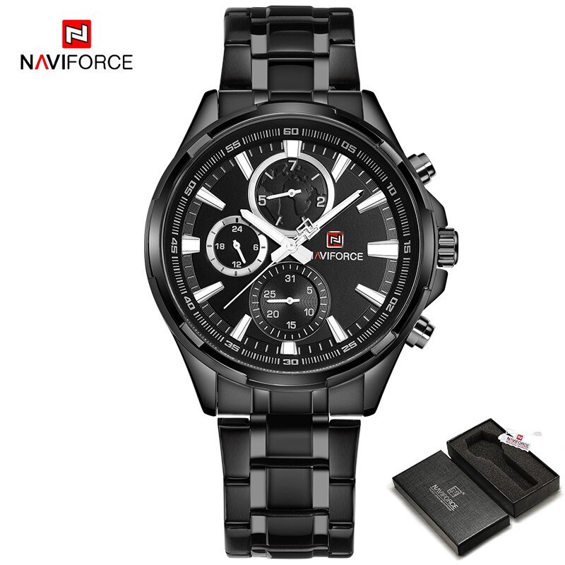 BB-BOX_Classic Casual Business Male Watches Stainless Steel Waterproof Wristwatch Quartz Date Displa