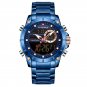 Bule_Men Watches Luxury Quartz Watch Mens Military Chronograph Sports Wristwatch Clock