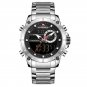 Silver Black_Men Watches Luxury Quartz Watch Mens Military Chronograph Sports Wristwatch Clock