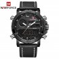 BWB_Mens Watches To   Men Leather Sports Watches  Men's Quartz LED Digital Clock Waterproof Military