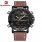 BYBN_Mens Watches To   Men Leather Sports Watches  Men's Quartz LED Digital Clock Waterproof Militar