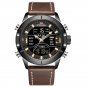L-Black Yellow_Watch Men Top   Leather Waterproof Quartz Wristwatches Military Sport Men’s Watches