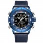 L-Blue_Watch Men Top   Leather Waterproof Quartz Wristwatches Military Sport Men’s Watches Date
