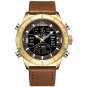 L-Gold_Watch Men Top   Leather Waterproof Quartz Wristwatches Military Sport Men’s Watches Date