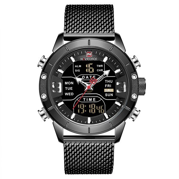 S-Black_Watch Men Top   Leather Waterproof Quartz Wristwatches Military Sport Men&acirc;��s Watches Date