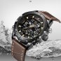 S-Silver Black_Watch Men Top Leather Waterproof Quartz Wristwatches Military Sport Menâs Watches