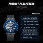 RGB_Quartz Watch for Men Sport Waterproof Chronograph Stainless Steel Strap Wristwatch Date Luminous