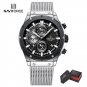 SB-BOX-T_Quartz Watch for Men Sport Waterproof Chronograph Stainless Steel Strap Wristwatch Date Lum