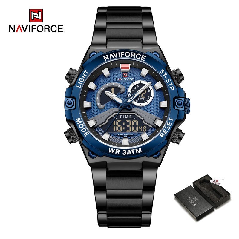 BBEBE-BOX_Men's Watches Luxury Quartz Sport Stainless Steel Strap Wrist Watch Waterproof Clock Male