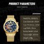 BBE_Watch for Men Sports Stainless Steel Strap Chronograph Date Waterproof Military Quartz Wristwatc