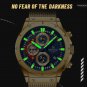 BBE_Watch for Men Sports Stainless Steel Strap Chronograph Date Waterproof Military Quartz Wristwatc
