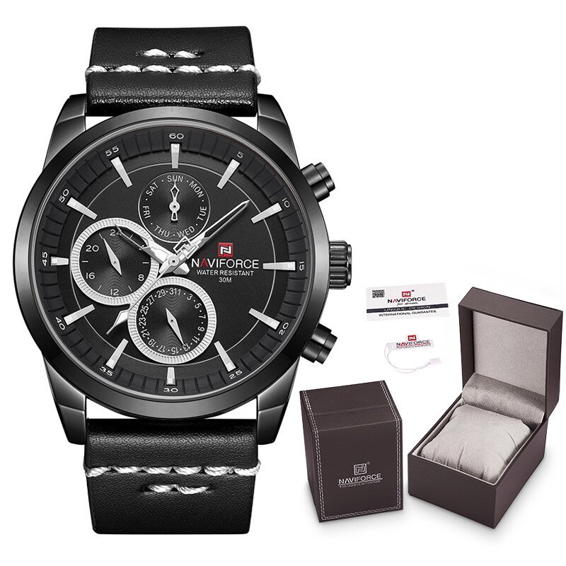 BB-Box-A_Watch  Luxury Men Waterproof Quartz Watches With  Set For Sale Leather Calendar Analog Men 