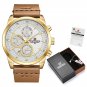 GW-Box-B_Watch  Luxury Men Waterproof Quartz Watches With  Set For Sale Leather Calendar Analog Men 
