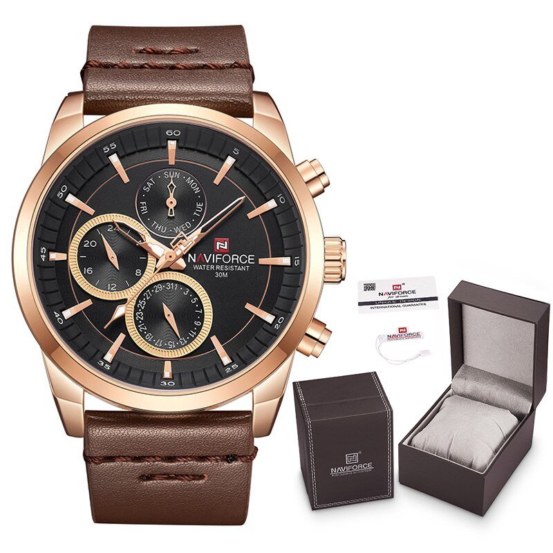 RGB-Box-A_Watch  Luxury Men Waterproof Quartz Watches With  Set For Sale Leather Calendar Analog Men