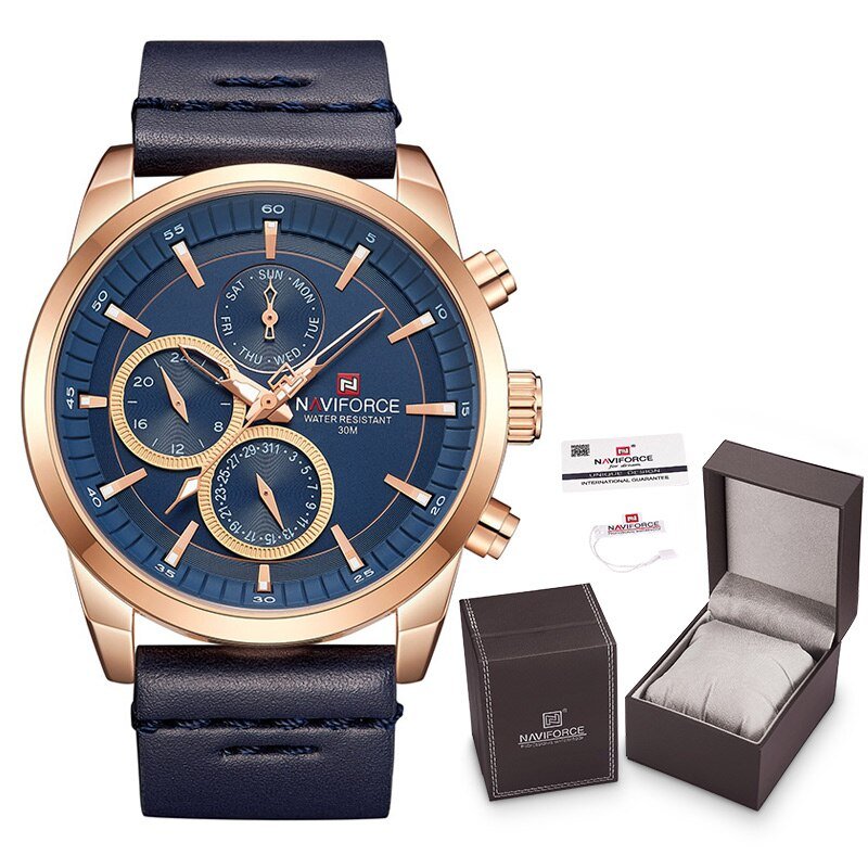 RGBE-Box-A_Watch  Luxury Men Waterproof Quartz Watches With  Set For Sale Leather Calendar Analog Me